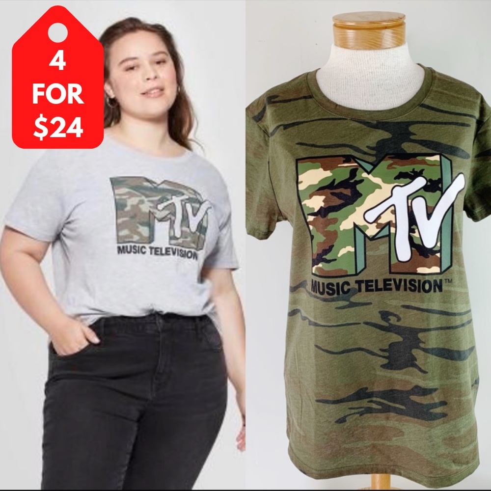 4/$24 NWOT MTV Camo Graphic tee, Short Sleeve